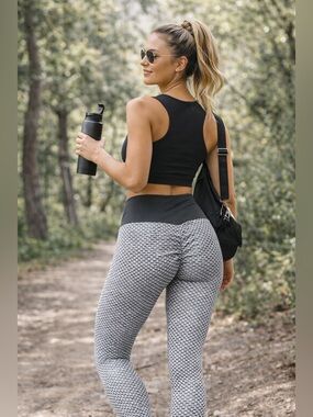 Viral TikTok Textured Scrunch Booty Lift Leggings Tummy Control Yoga Athleisure